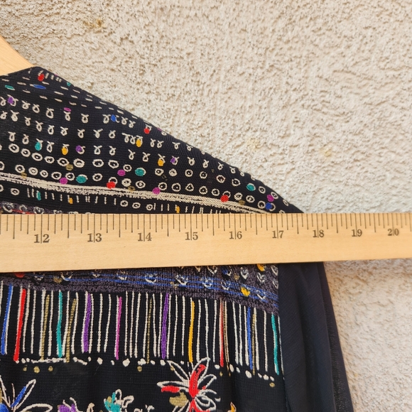 DOROTHY SCHOELEN Platinum Women's Cardigan Medium Black Vintage Script Ballet - Picture 9 of 14